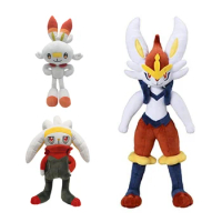 New Pokémon Sword and Shield Cinderace Plush Toys Scorbunny Evolution Raboot Stuffed Doll Kawaii Rabbit Christmas Gift for Kids