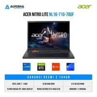 ACER GAMING NITRO LITE NL16-71G-78GF/INTEL CORE 7-240H/16GB/512GB SSD NVME/GFC RTX 4050/16 WUXGA 180