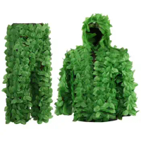 Outdoor Hunting Bird Green Leaves Camouflage Suit Hunting Ghillie Suit Woodland Camouflage Camo Sniper Army Airsoft Uniform