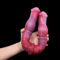 Long Double Dildo Large Knot Fist Anal Plug Realistic Animal Dog Penis Sex Toys for Lesbian Silicone Anal Dildo