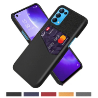 Febric Card Holder Cover For OPPO Reno 5 4 SE 3 2 Z 10x Zoom Cloth Texture Antiskid Case For Oppo Find X2 X3 Pro Neo Lite Funda