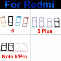 Sim Card Tray Holder For Xiaomi Redmi 5 5Plus Micro SD Reader SIM Card Slot Adapter Replacement Repair Part Note 5 5Pro Sim Card
