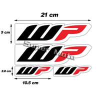For WP KTM Fork Motorcycle UV Stickers Motocross Fairing Stereoscopic Helmet Suspension Shocker Damp