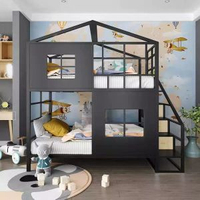 上下床兒童床男孩高低床樹屋城堡公主床女孩帳篷兒童房高架床夢幻