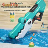 Large Size Electric Water Gun Crocodile Automatic Suction Water Guns Toy Children's Blow-Water Spray Pistol Summer Pool Toys Boy