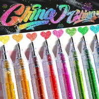 [Gel Pens] 36-Color Glitter Gel Pens - Neon Fluorescent Highlighters With Sparkling Stars, Pastel & 
