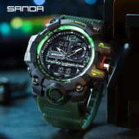 SANDA 3133 2022 G Style New Men's Watches 50M Waterproof Shock Sports Military Quartz Watch For Male Digital Wristwatch Clock