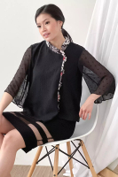DhieVine Batik Nilam Hitam Kimono Blouse
