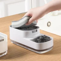 Kitchen Press Type Manual Soap Dispenser Detergent Dispenser Storage Box Sponge Soap Dispenser Press