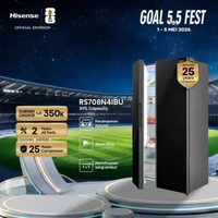 Hisense Kulkas RS708N4IBU Refrigerator Side By Side Kapasitas 591L Warna Hitam Inverter Tanpa Bunga 