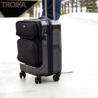 德國TROIKA手提隨身36 HOURS TROLLEY商務出差18.5吋登機箱LUG02/CB(雙排雙輪飛機輪;抗震聚碳酸酯;TSA密碼鎖)旅行箱行李箱