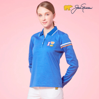 【Jack Nicklaus 金熊】GOLF女款素面絲光棉POLO衫/高爾夫球衫(藍色)