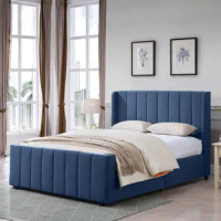 Queen-Size bed Traditional Fully-Upholstered Bed Frame