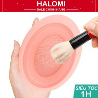 Dụng cụ chậu vệ sinh cọ trang điểm gấp gọn tiện lợi cho makeup bằng silicone HALOMI Mỹ Phẩm Cosmetic