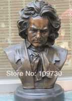 free shipping 12"Great Bronze ART Ludwig van Beethoven the king Music statue musician