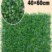Artificial Plant Walls Foliage Hedge Grass Mat Greenery Panels Fence 40x60cm Grass Backdrop Wall Privacy Hedge Screen Simulated