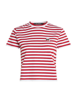 เสื้อ รุ่น IKON STRIPE BOXY T-SHIRT สี SCARLET SAGE-CREAM STRIP