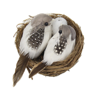 Set Burung Tiruan, Hiasan Miniatur, Burung dan Sarang Burung, Hiasan Hidup