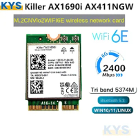 AX 1690i Wi-Fi 6E AX411 For intel Killer AX1690i WIFI 6E Speed 2.4 Gbps 802.11ax 2.4/5/6GHz Bluetooth 5.3 BT5.3 AX411NGW