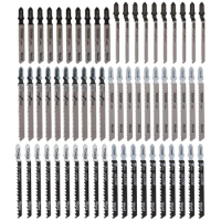 FOXBC 60pcs Jig Saw Blade Sets T-Shank T118A T118B T101AO T101B T101BR T144D T244D for Wood Metal Cutting