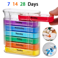 7/14/28 Days Pill Medicine Box Weekly Monthly Tablet Holder Storage Organizer Container Case Pill Box Splitters