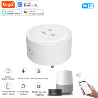 Tuya wifi US standard smart small round plug remote control mobile phone app control voice control compatible with Google