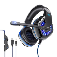 Factory brand wholesale stereo gaming headset headphones wired headsets for ps4 computer special design gamer led light