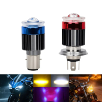 Lampu Sorot LED 13W Mata Iblis untuk Motosikal Kuning+Putih H4 BA20D/H6