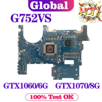 KEFU Notebook Mainboard For ASUS ROG G752VS G752VM G752VSK Laptop Motherboard i7 6th/7th GTX1060/6G GTX1070/8G DDR4
