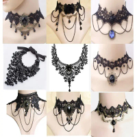 1PC สร้อยคอโกธิกวินเทจวินเทจและจี้สร้อยคอเท็จ