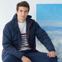 【NAUTICA】男裝防風防潑水收納式輕便保暖外套(深藍)