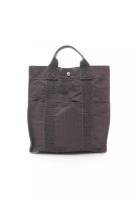 Hermes Pre-Loved Hermès Yell line Ado MM Backpack rucksack nylon canvas Dark gray silver hardware