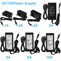 DC12V EU US UK AU Port Plug Power Supply Adapter DC12V LED Lighting Transformers 1/2/3/5/6/8A AC100-240V Converter Adapter