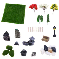 Model Doll House Accessories Doll House Decor Accessories Kit Decorative Mini Garden Fence Landscape For Desktop Bookshelf