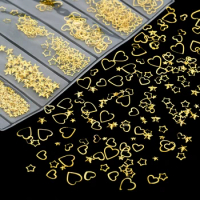 Mix Glitter Metal Frame Gold Nail Art UV Epoxy Resin Molds Jewelry Filling Materials For DIY Crafts Jewelry Nails Accessories