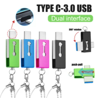 TYPE C 3.0Dual port Mini metal USB Flash Drives 128GB Pen Drive 64GB Flash Card Pendrives usb memory stick U disk Business gift