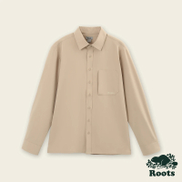 【Roots】Roots男裝-都會探索系列 環保材質彈性長袖襯衫(沙灘棕)