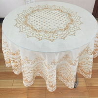 時尚可愛空間餐桌布372 茶几布 隔熱墊 鍋墊 杯墊 防水圓餐桌布 (直徑130cm)