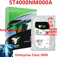 New Original HDD For Seagate 4TB 3.5" 7.2K SATA 6Gb/s 128MB 7200RPM For Internal Hard Disk For Enterprise HDD For ST4000NM000A