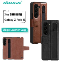 For Samsung Z Fold 5 Case Nillkin PU Leather Card Bag Wallet Protector Back Cover for Samsung Galaxy Z Fold 5 With S-Pen Pocket