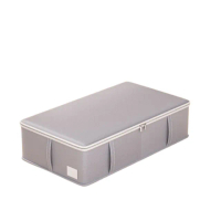 【樂多家居】50*40*15CM 床底收納箱 收納箱 儲物箱 儲物盒 整理箱 拉鏈箱(牛津布加PP板材質 可水洗)