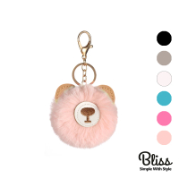 【Bliss BKK】熊熊可愛毛球吊飾 搭配包包 鑰匙圈(6色可選)