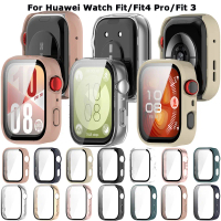 Glass+Case for Huawei Watch Fit 4/4 Pro Tempered Glass Screen Protector & Hard PC Protective Bumper 