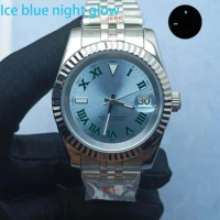39mm case NH35 watch dial 28.5mm ice blue luminous sapphire glass stainless steel strap NH35 NH36 movement modification part