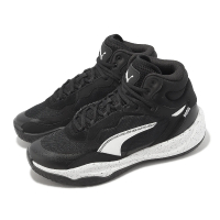 【PUMA】籃球鞋 Playmaker Pro Mid Splatter 黑 白 男鞋 實戰 緩震 運動鞋(379017-01)