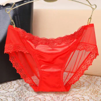 Sexy Thongs Strapless Women'S Seductive Lace French Open Comfort G-String Underwear Mesh Lace Embroidery Medium Waist Panties