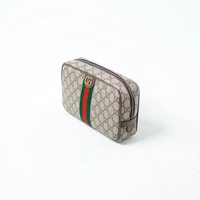 Dompet GUCCI SAVOY OPHIDIA GG MONOGRAM BEIGE BROWN STRIPE RED GREEN POUCH 100% ORIGINAL 22X6X14CM