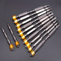 10pcs,4.33in 2.4in PH2 Magnetic Screwdriver Bits 1/4 Inch Hex Shank,65mm 110mm Multiple sizes for various scenarios