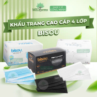 D [Combo 500 cái] Khẩu trang y tế BISOU 4 lớp