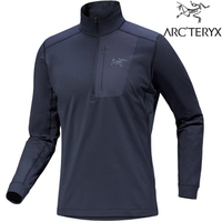 Arc'teryx 始祖鳥 Rho LT Zip Neck 男款 刷毛內層套頭衫 X000009425 黑寶石 Black Sapphire